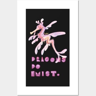 Dragons do exist! Seahorse  pin Posters and Art